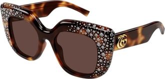 Gucci Zonnebril - Dames - Zonnebrillen - Bruin - 50 MM - Accessoires