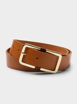 Herbert Fr&egrave;re Soeur Womens Millau gold rectangle-buckle leather belt