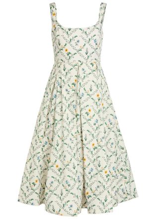 Agua Bendita Alcaparra Floral-print Cotton Midi Dress - Multicoloured - XS (UK6)