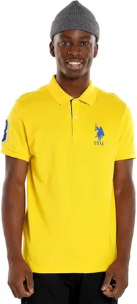 U.S.Polo Association U. S. Polo Assn. Polo Shirt Mens Yellow Slim Fit Short Sleeve Golf JDM2465