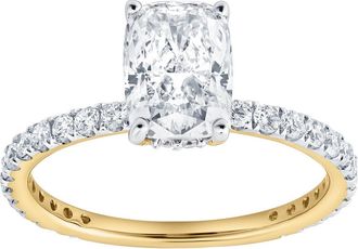 LuvMyJewelry Melina 14K Gold Cushion Lab Grown Diamond Engagement Ring - 2.0 Ct in 14K Yellow Gold at Nordstrom, Size 5.5