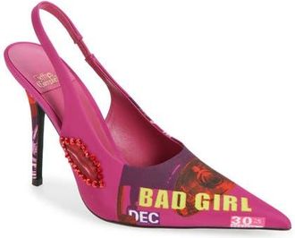 Jeffrey Campbell Surpass Slingback Pointed Toe Pump in Fuchsia Bad Girl Combo at Nordstrom, Size 5.5