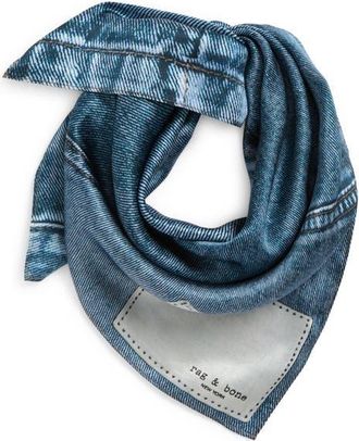 Rag & Bone Miramar Silk Scarf in Light Wash Denim at Nordstrom