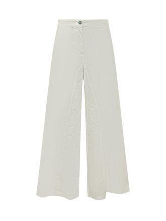 Pinko White Relaxed Flat Front Pants