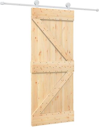 vidaXL Puerta Corredera 85 X 210 Cm Natural Y Blanco Vidaxl