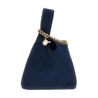 Stella McCartney Falabella Wristlet Bag Alter Suede - female - Stella McCartney - Handbags - Blue - ONE SIZE - Bags