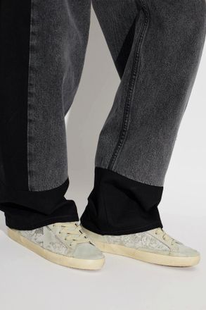 Golden Goose Super-Star Double Quarter With L Sports Shoes, Womens, Grey