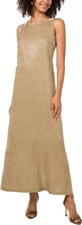 Vince Camuto Sleeveless Metallic Maxi Dress In Gold