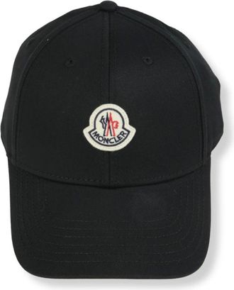 Moncler Caps, female, Black, Size: ONE SIZE Gabardine Baseball Cap
