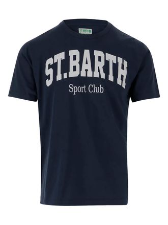 Tシャツ・カットソー MC2 SAINT BARTH Men T-shirt Blue TSHIRT MAN 02291H Man blue cotton jersey t-shirt Dover with St. Barth