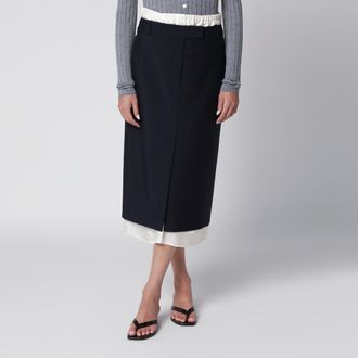 R&oacute;he Navy Blue Skirt with Boxer Detail