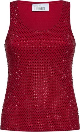 Giuseppe Di Morabito Crystal Top - Dames - Tops zonder mouwen - Rood - M - Katoen - Tops