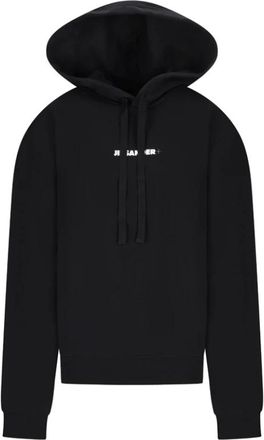 Jil Sander Felpa con logo - Heren - Hoodies - Zwart - M - Katoen - Hoodies & sweatvesten