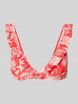 Shiwi Bikini-Oberteil mit Volants in Koralle, Gr&ouml;&szlig;e 38