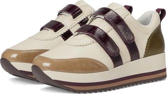 Johnston & Murphy Gracie Double Strap Sneakers Womens Shoes Bone/Taupe/Olive : 7.5 M, Leather