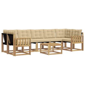 vidaXL Conjunto De Sof&aacute;s De Exterior Con Coj&iacute;n 8 Pcs Y Beige Vidaxl