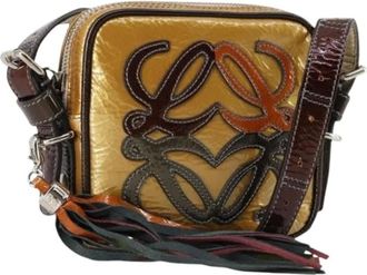 Loewe Pre-owned Cross Body Bags, female, Brown, Size: ONE SIZE Pre-owned Coated Canvas Shoulder Bag