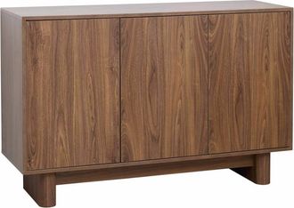 Oviala Aparador escandinavo de 3 puertas de 120 cm en madera oscura