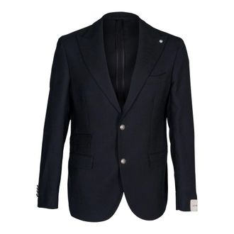 L.B.M. 1911 L.b.m. 1911, Jassen, Heren, Zwart, M, Wol, Single-breasted Blazer