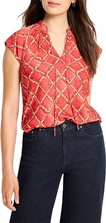 Nic+Zoe NIC+ZOE Squiggle Check Cap Sleeve Top