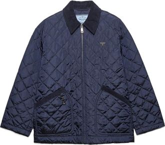 Prada Velvet-collar Quilted Puffer Jacket