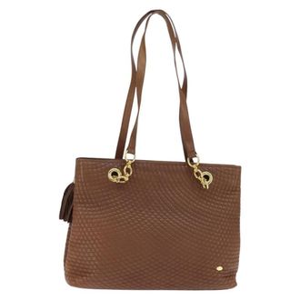 Bally Vintage Tote Bag Leather Leather Tote Bag Bag (Pre-Owned)