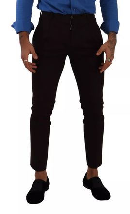 Dolce & Gabbana Bordeaux Cotton Stretch Skinny Mens Trouser (Pre-Owned)