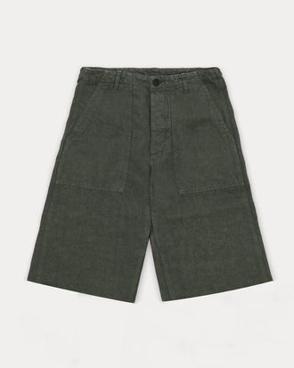 Fortela Simone Fatigue Linen Shorts in Military Green at Nordstrom, Size 28 Eu