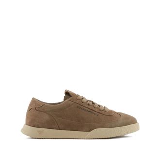 Emporio Armani Sneakers, female, Brown, 8 UK, Brown Suede Lace-Up Trainers