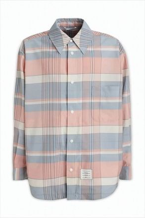 Thom Browne Pastel Plaid Long-Sleeve Shirt