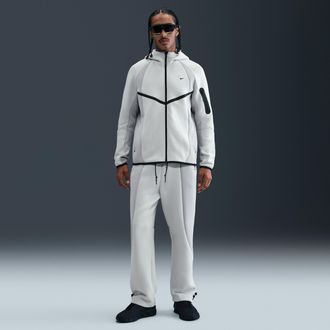 Nike Mens Tech Color-Block Open-Hem Fleece Pants in Grey | IF1323-034