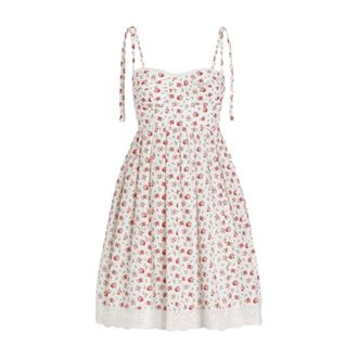 Dolce & Gabbana Short Dresses, female, Multicolor, Size: XS Floral Lace Dress