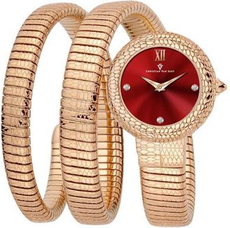 Christian Van Sant Naga Quartz Red Dial Ladies Watch CV0893