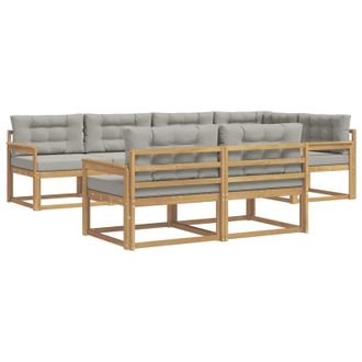 vidaXL Conjunto De Sof&aacute;s De Exterior 6 Pcs Blanco Y Gris Claro Vidaxl