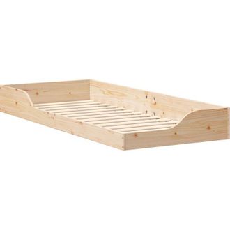 vidaXL Floor Bed Frame Brown 100 x 220 cm Solid pine wood Vidaxl