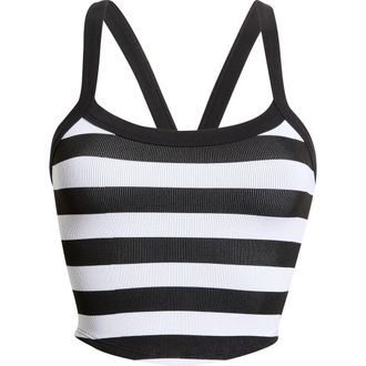 Free People FP Movement All Clear Stripe Camisole in Black And White Comb at Nordstrom, Size X-Large