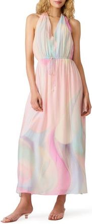 Steve Madden Crawford Halter Maxi Dress in Pastel Multi at Nordstrom, Size X-Small
