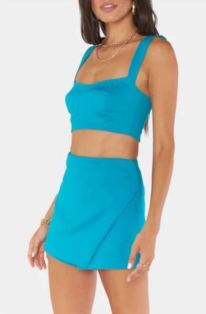 Show me your Mumu Sally Crop Top In Teal Suiting