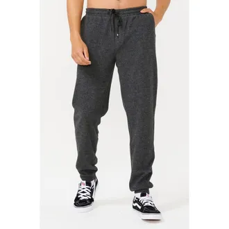 Rip Curl Grid Tie Waist Sweatpants in Black Marle at Nordstrom, Size Xx-Large