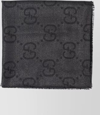 Gucci rectangular scarf long design fringed edges