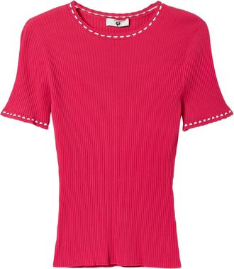 Twin-Set Ribgebreid T-shirt - Roze