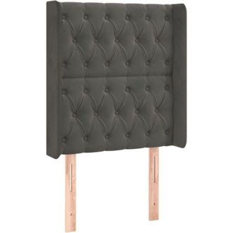 vidaXL Cabecero Con Orejas De Terciopelo Gris Oscuro 83x16x118/128 Cm Vidaxl