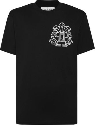 Philipp Plein T-Shirt Ronde Hals Skull&Bones - Heren - T-shirts - Zwart - 3XL - Katoen - Tops