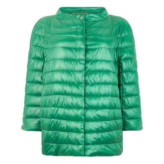 Herno Gewatteerde jas met brede kraag - Dames - Jassen - Groen - Maat: 2XL Polyamide