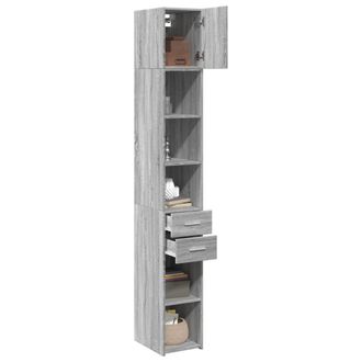 Berkfield Home Slim Storage Cabinet Grey Sonoma 30x42.5x225 cm Engineered Wood