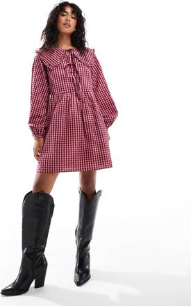 Nobody's Child Blaze - Vestito corto rosso a quadretti con fiocco