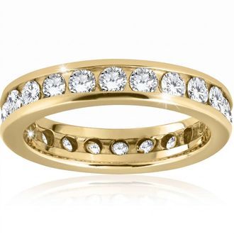 Pompeii3 2ct Channel Set Diamond Eternity Ring 14K Yellow Gold Size Selectable