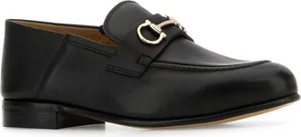 Ferragamo Womens Ottone Loafer Black Calf