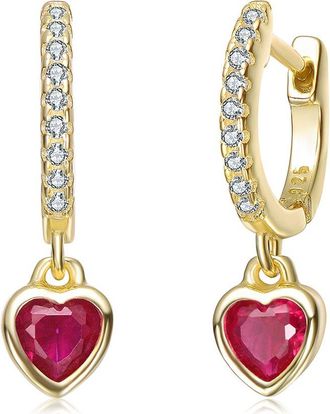 Rachel Glauber 14K Plated Cz Drop Earrings