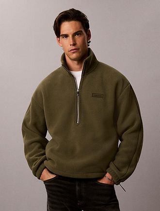 Calvin Klein Jersey De Felpa Con Cuello De Cremallera